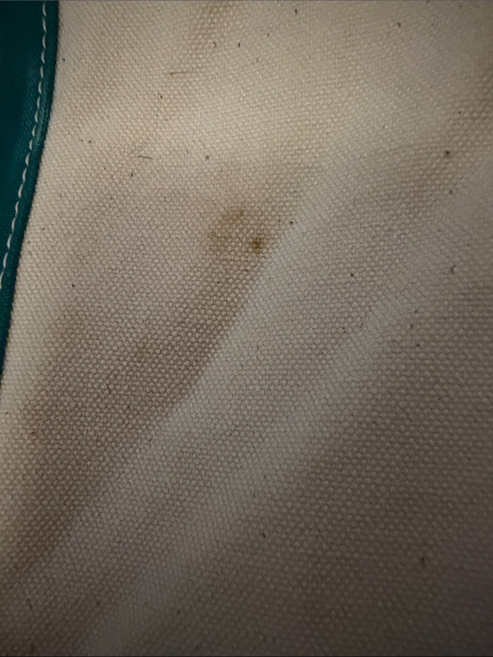 Lands' End Cream Canvas Tote with Green Trim - Picture 5 of 5